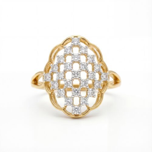 Lattice Bloom Diamond Ring