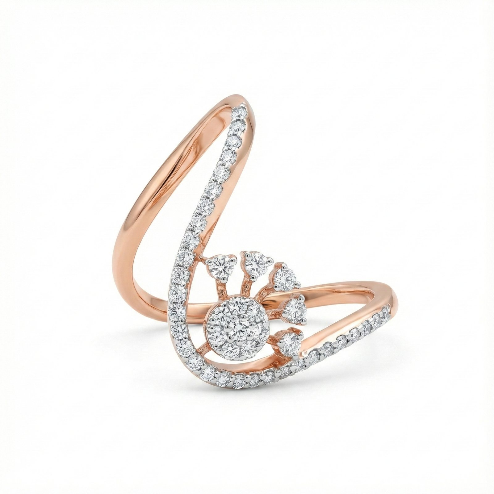 Radiant Bloom Open Diamond Ring