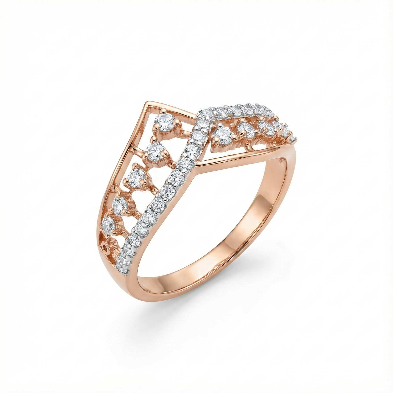 Grace Wave Diamond Statement Ring