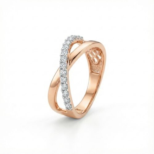 Rose Gold Diamond Crossover Ring