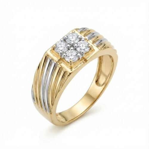 Men’s Dual Tone Cluster Diamond Ring