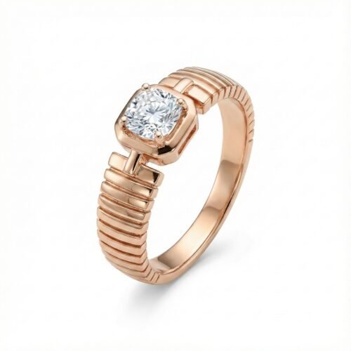 Men’s Rose Gold Solitaire Power Ring