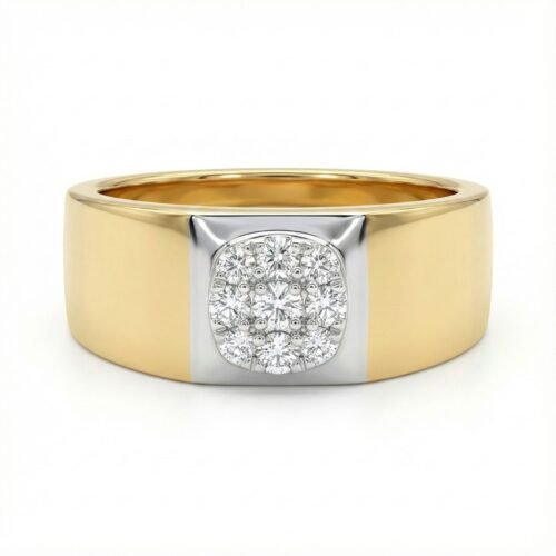 Classic Cushion Cluster Men’s Diamond Ring