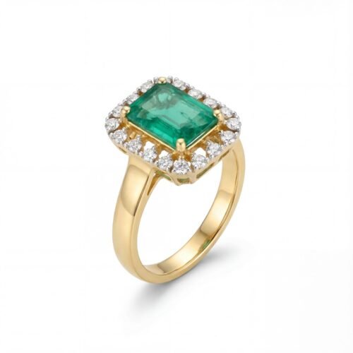Emerald Royale Halo Ring