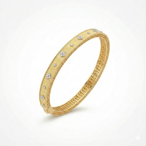 Celestial Gleam Diamond Textured Bangle