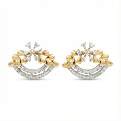 Floral Radiance Diamond Stud Earrings