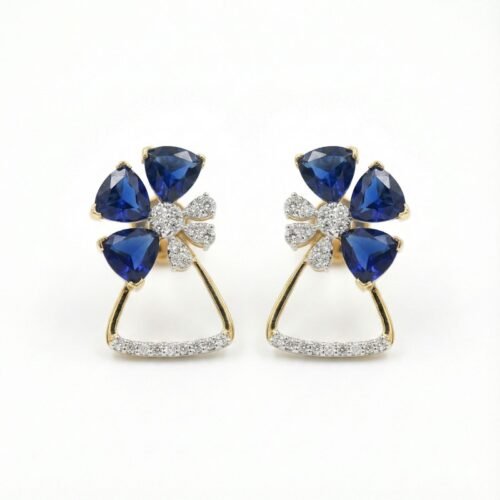 Sapphire Bloom Diamond Earrings