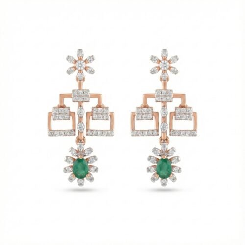Emerald Radiance Designer Diamond Earrings