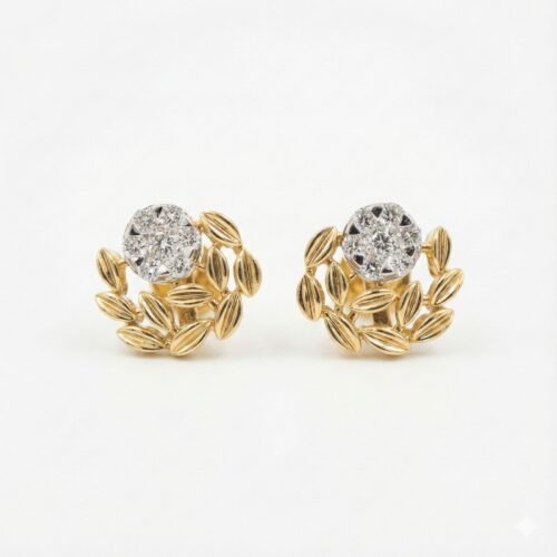 Floral Harmony Diamond Stud Earrings