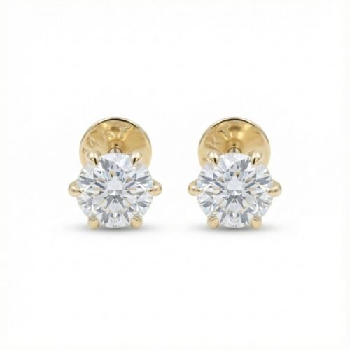 Classic Solitaire Diamond Stud Earrings