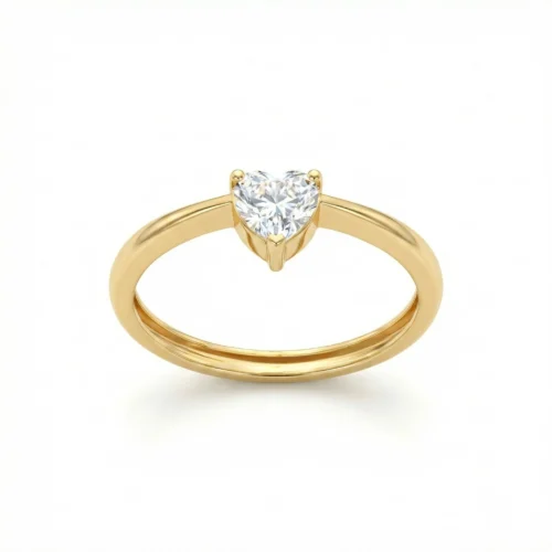 Eternal Heart Single Stone CZ Ring