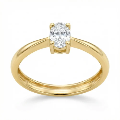 Classic Single Stone CZ Ring