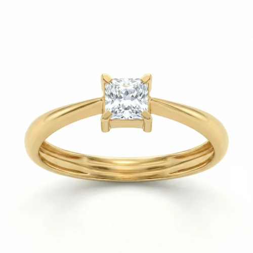 Princess Glow Single Stone CZ Ring