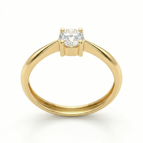 Classic Aura Single Stone CZ Ring